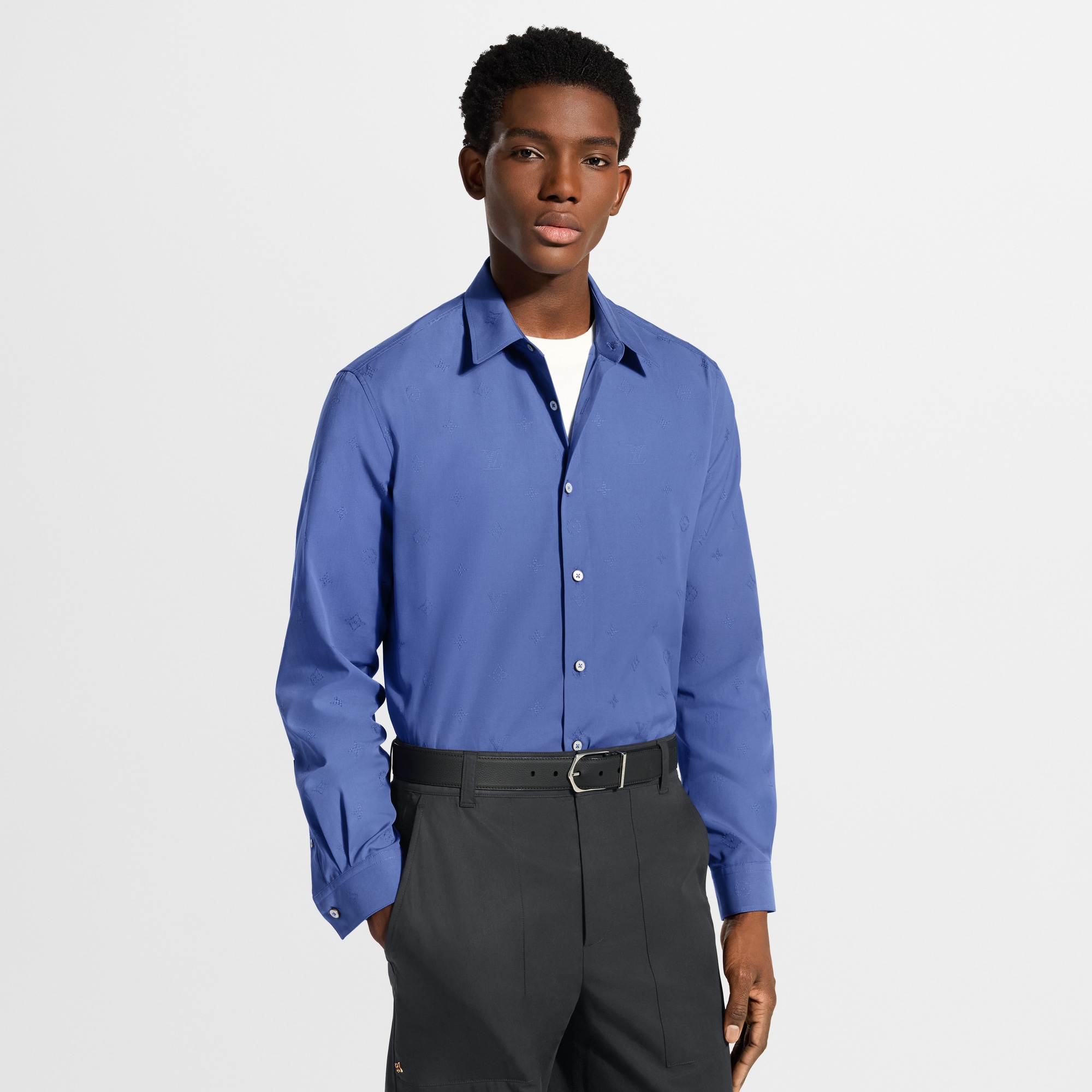 Monogram Embroidered Long-Sleeved Shirt - Men - Ready-to-Wear